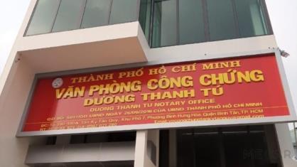 Danh sách Văn phòng công chứng Quận Bình Tân